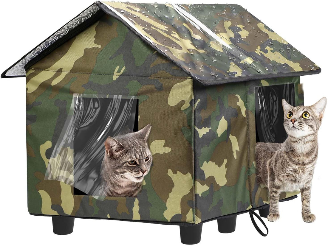Elevated Insulated Outdoor Cat House Weatherproof