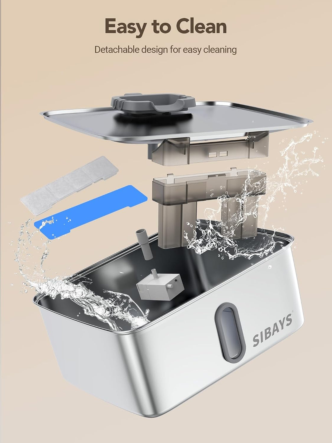 SIBAYS 4Gal/15L Dog Water Fountain for Large Dogs