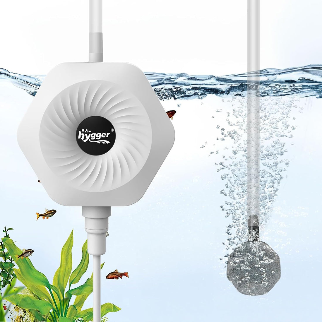 hygger Ultra Silent 1.5W Fish Bowl Aqaurium Mini Air Pump