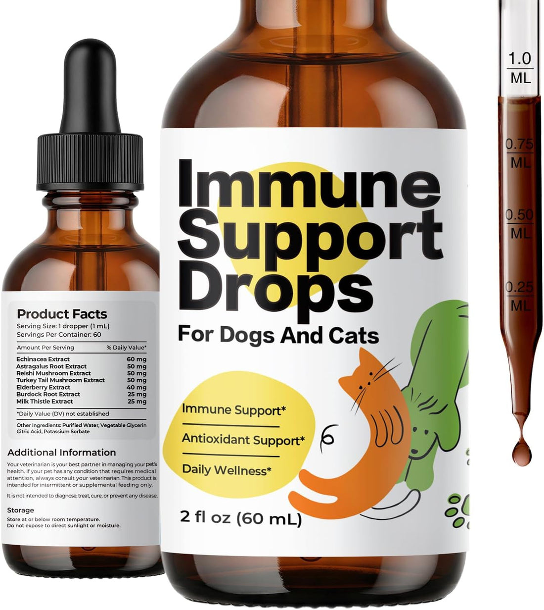 Dog Allergy Relief & Immune Support Drops for Dogs & Cats
