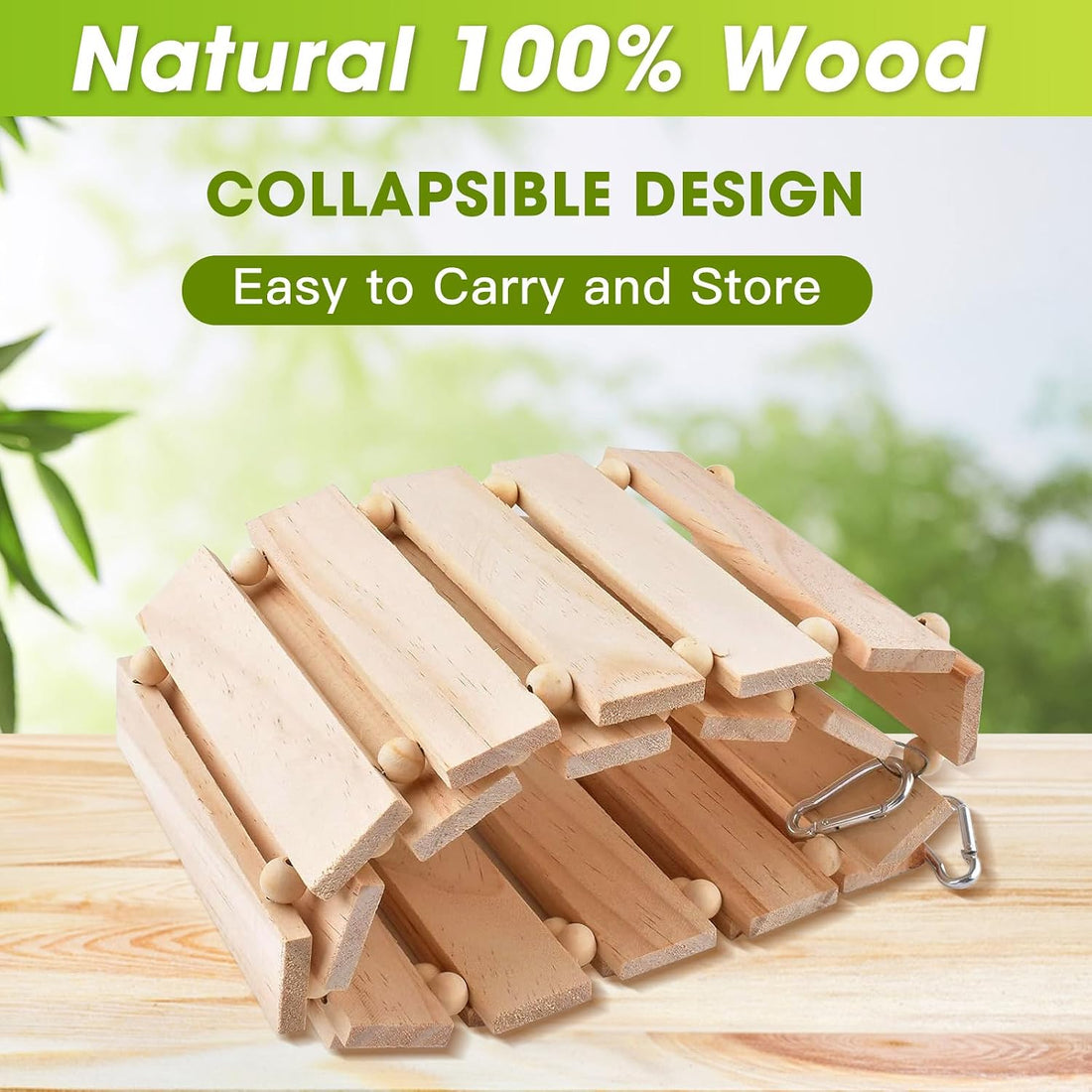 Jorewood Chicken Coop Toy Natural Wooden Chicken Swing & Bridge Toys