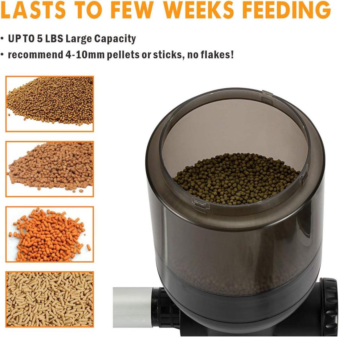 hygger Large Programmable Auto Pond Feeder with LCD Display