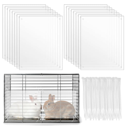 IANFAN 16 Pcs Rabbit Cage Urine Guard 10.2'' x 8.3'' Plastic Pet