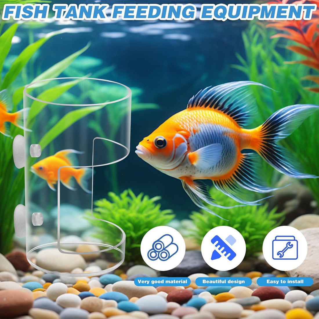 2Pcs Aquarium Fish Feeder Feeding Tray with Suction Cup