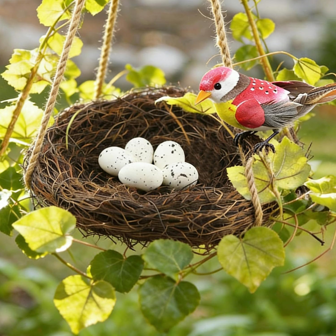 6Pcs 12" Large Artificial Bird Nests with Eggs for Crafts,Handmade