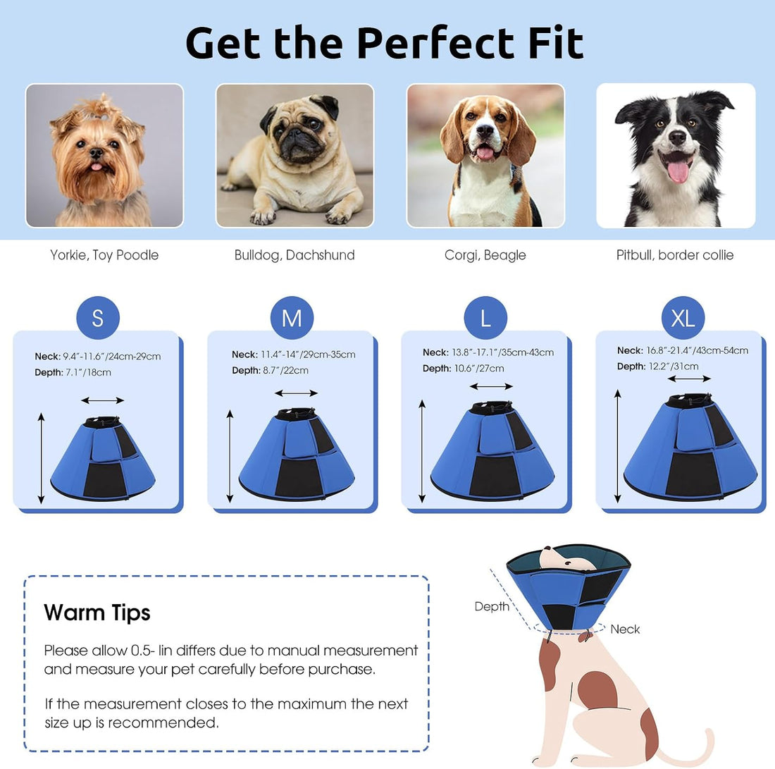 Queenmore Dog Cones for Small Dogs, Soft Dog Cone After Surgery