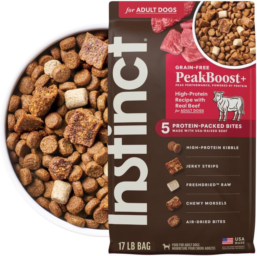 Instinct PeakBoost Dry Dog Food, 5 Protein-Powered Pieces, Beef