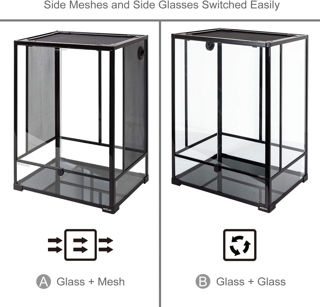 REPTI ZOO 24" x 18" x 36" Reptile Tall Glass Terrarium Rainforest