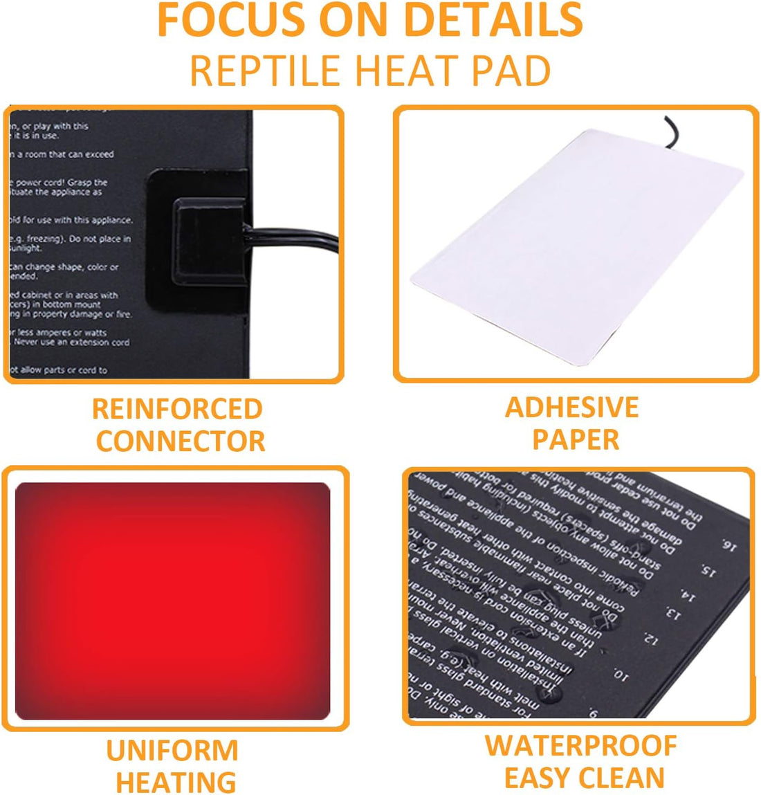Aiicioo Reptile Heating Pad - 6x8Inch Hermit Crab Heater Heat Mat