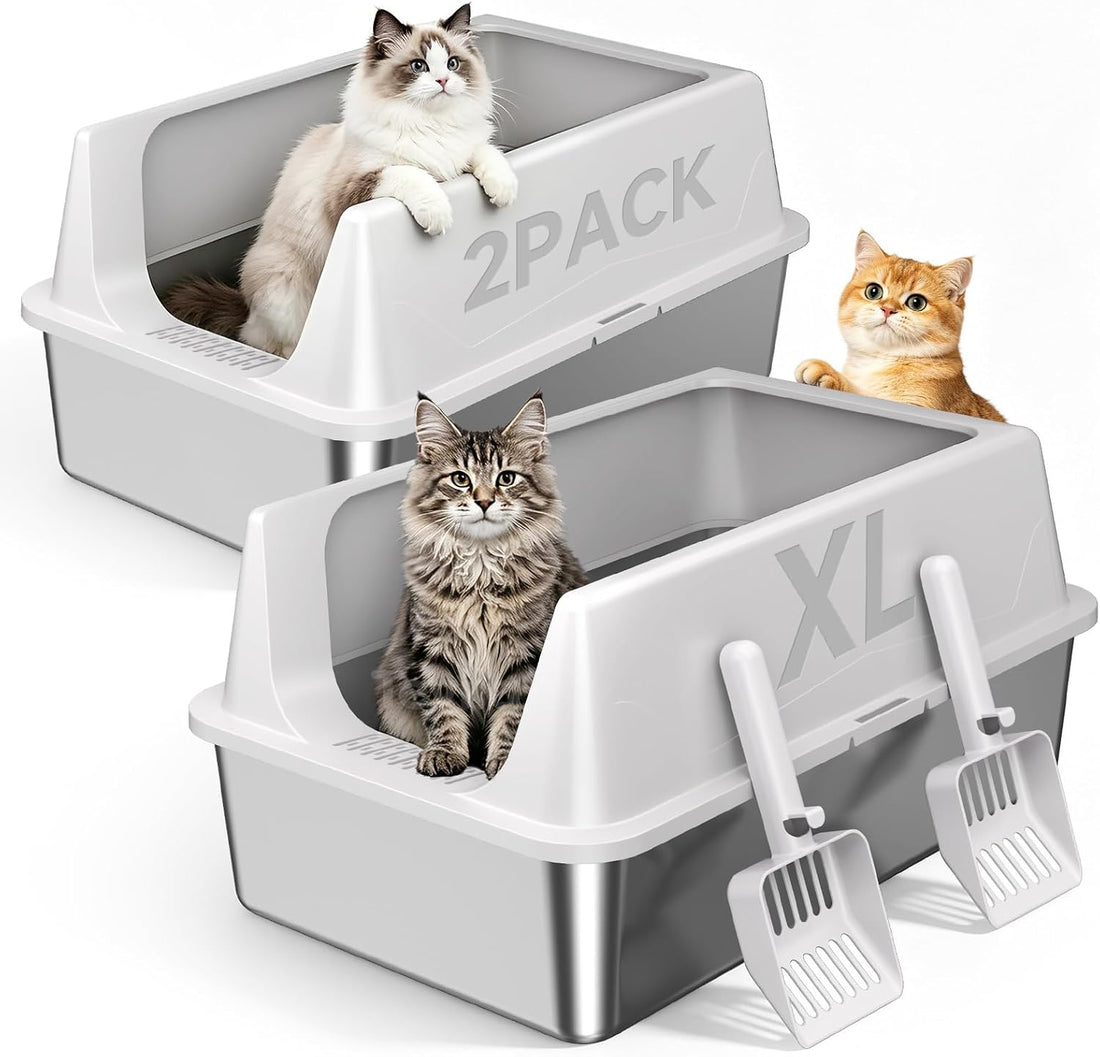 Stainless Steel Litter Box with High Sides, XL