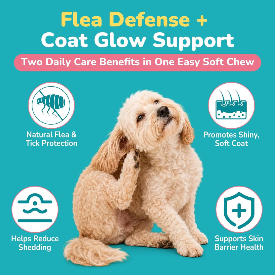 Woyamay Flea and Tick Prevention for Dogs, Soft Chews, Chicken Flavor