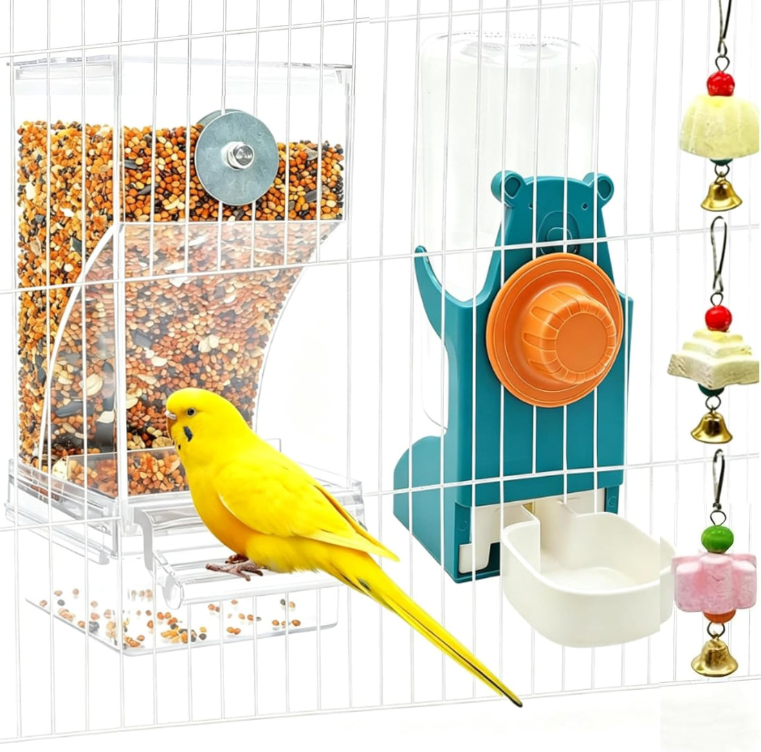 No Mess Bird Feeder for Cage Automatic Small Bird Food Container
