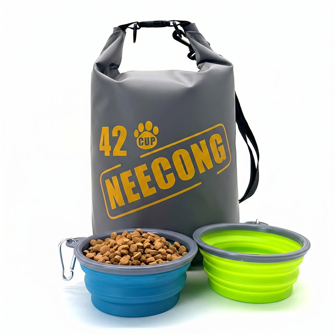 NEECONG Dog Food Travel Bag With Collapsible Travel Bowls