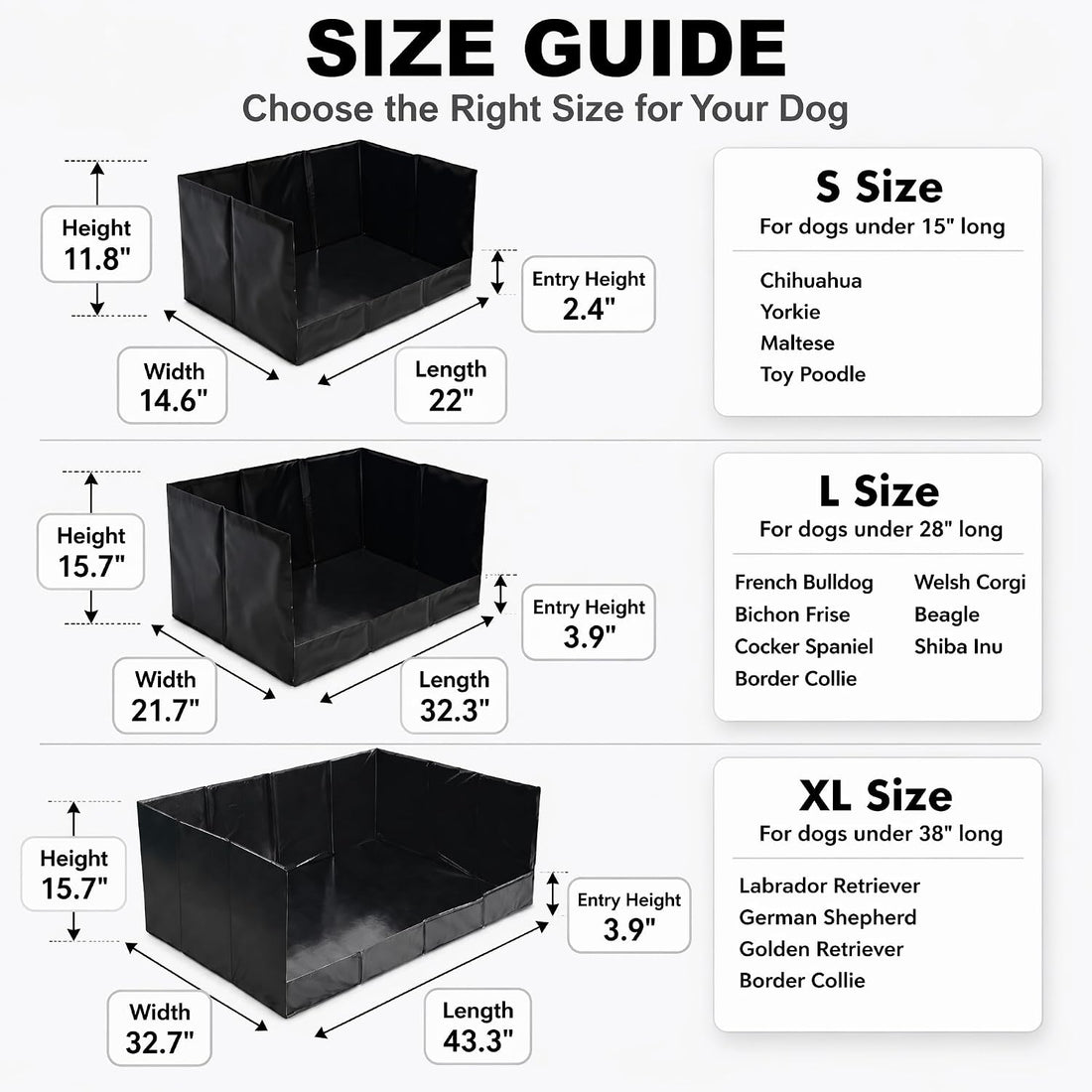 Dog Litter Box, Waterproof Foldable Pee Pad Holder, Dog Potty Tray