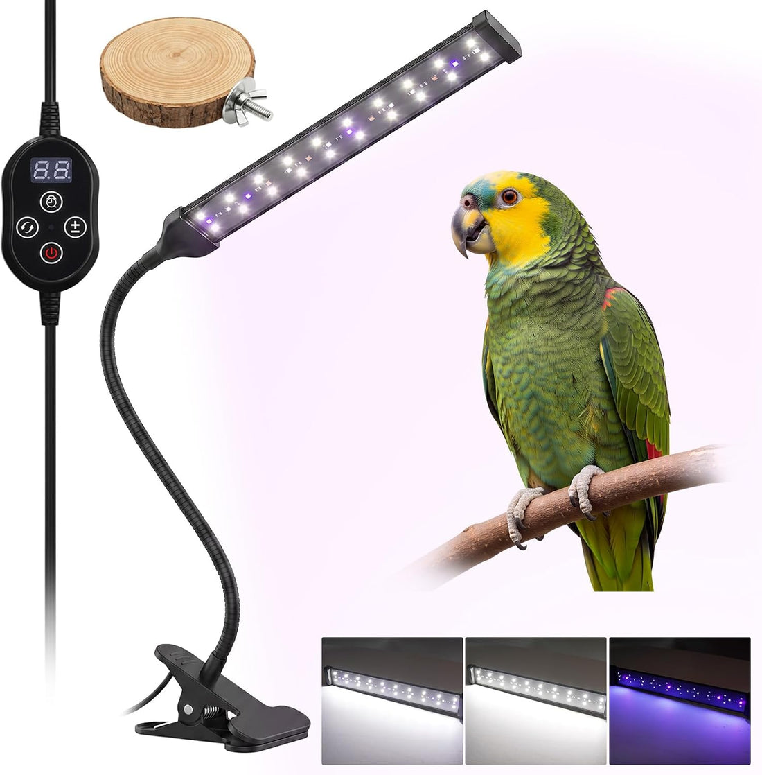 UVB Light for Birds, Full Spectrum LED Bird Cage Light for Parrot