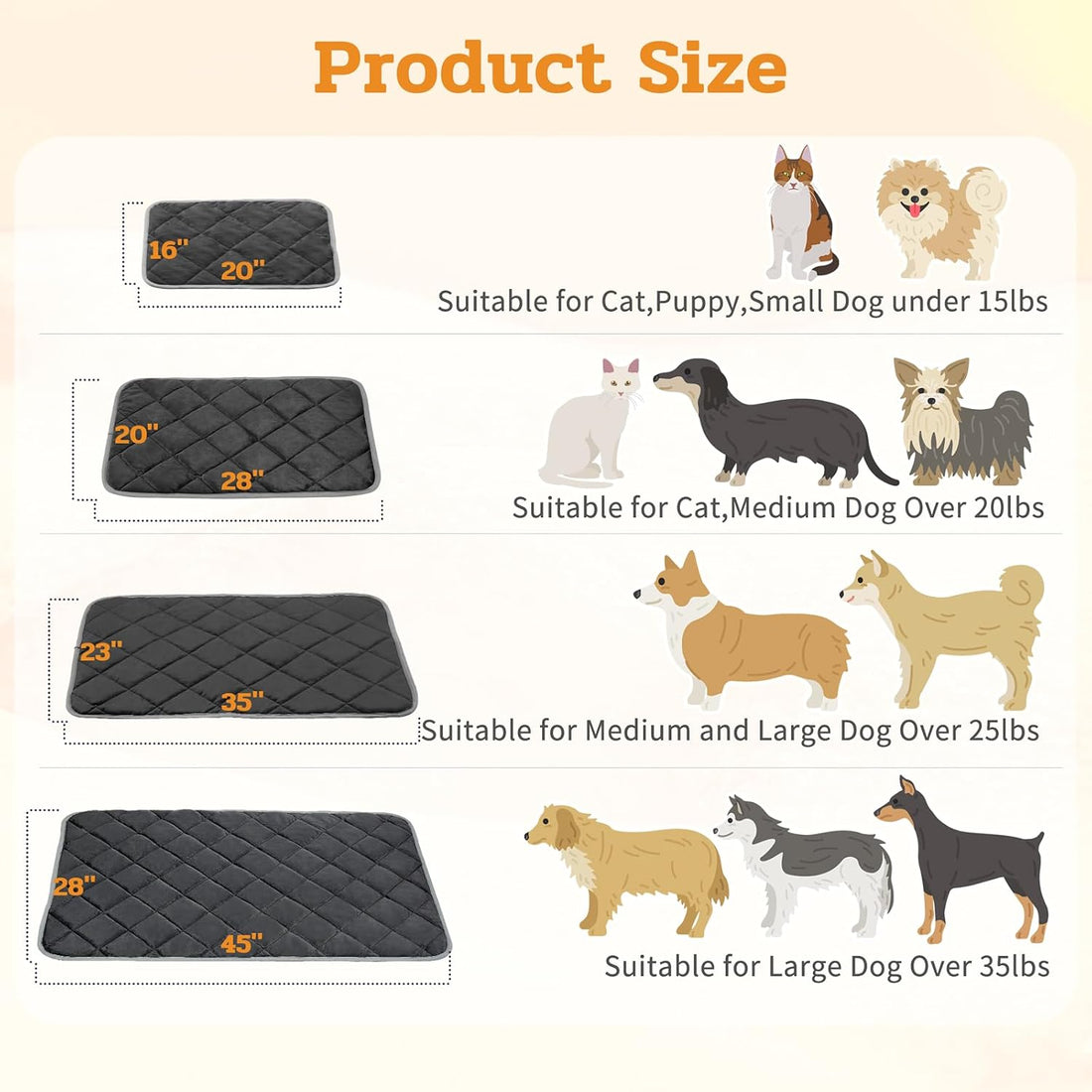 NWK Self Warming Thermal Pet Mat for Dogs and Cats (Black, Small)