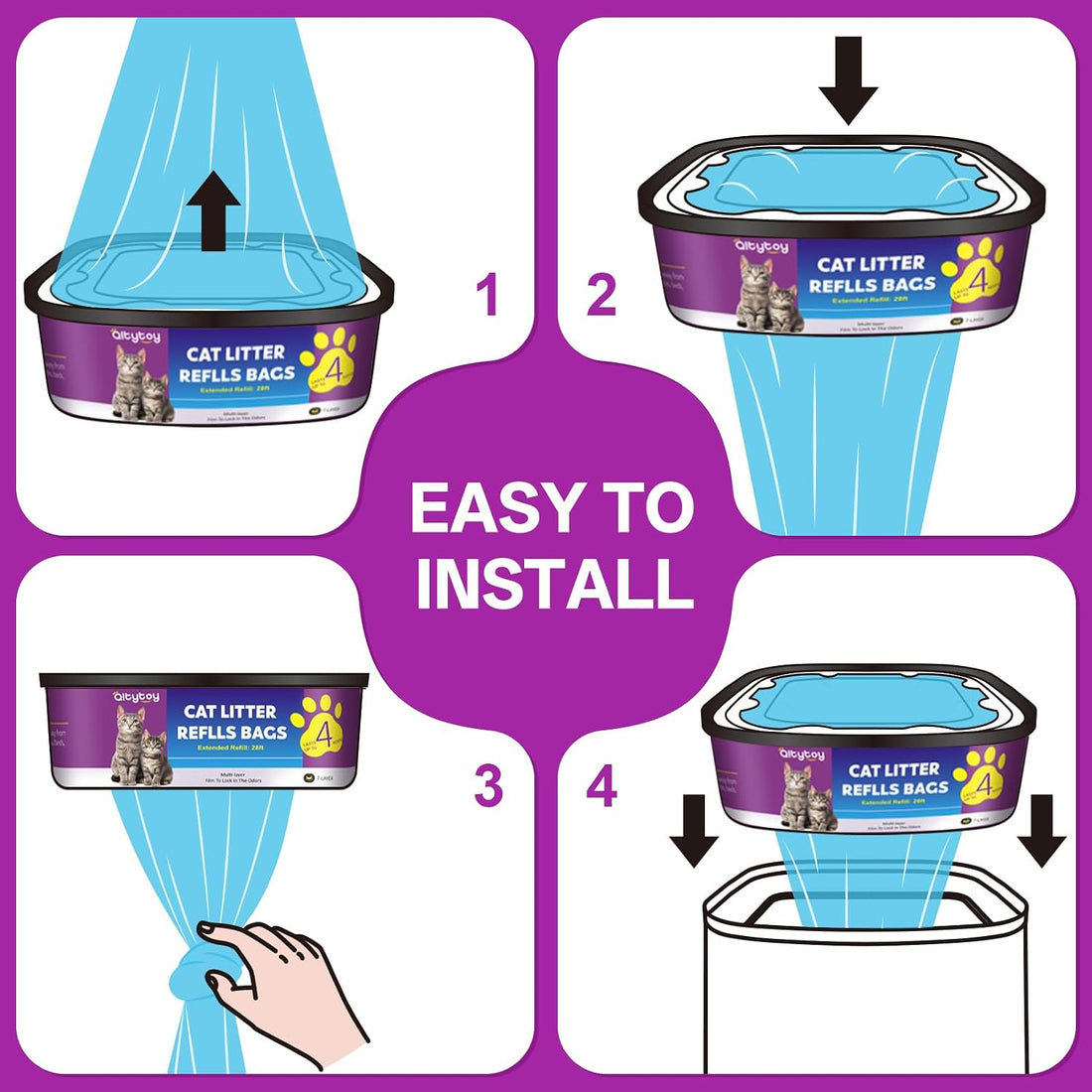 Cat Litter Refill Bags Jumbo 28FT-3 Pack