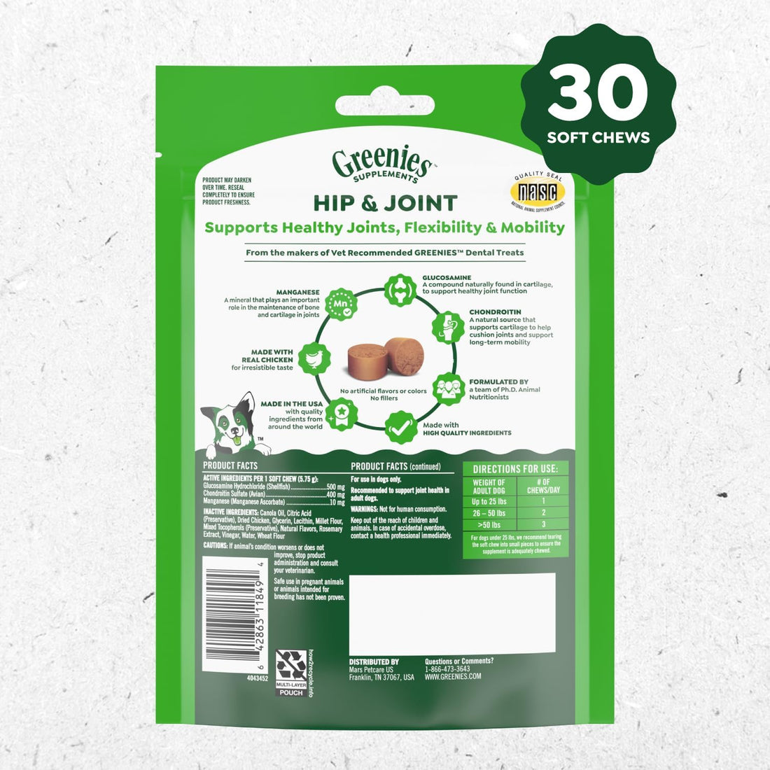 Greenies Supplements Hip and Joint Supplements for Dogs