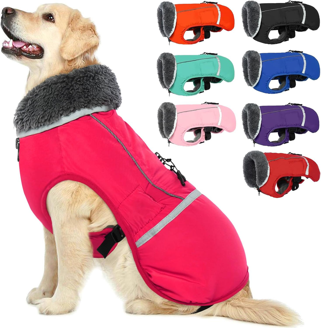 QBLEEV Warm Dog Coat, Reflective Dog Jacket