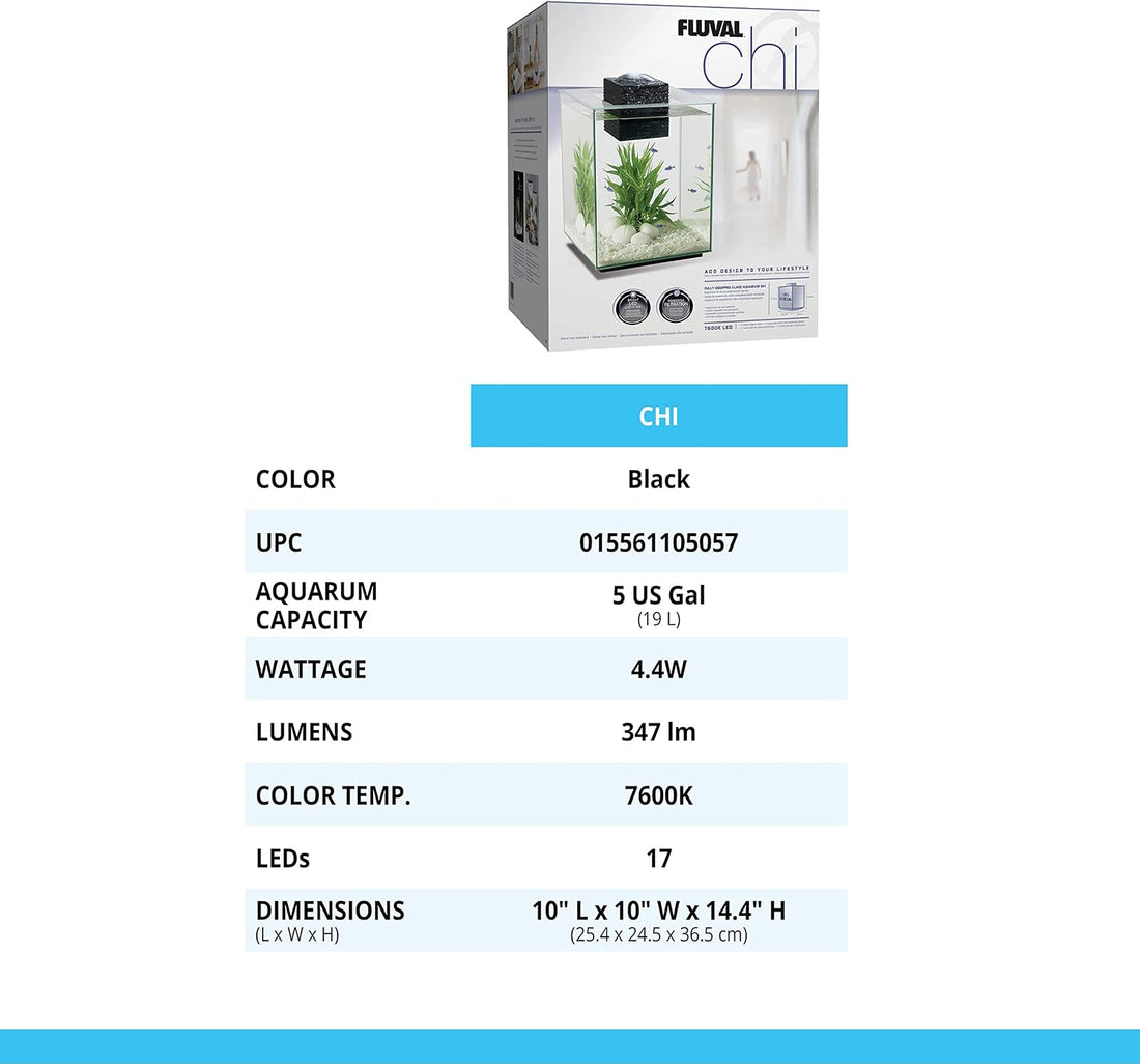Fluval Chi II Series Aquarium Set, 5-Gallon