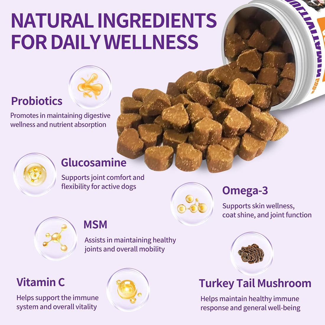 40 in 1 Dog Vitamins and Supplements 200Ct Dog Multivitamin Chewable
