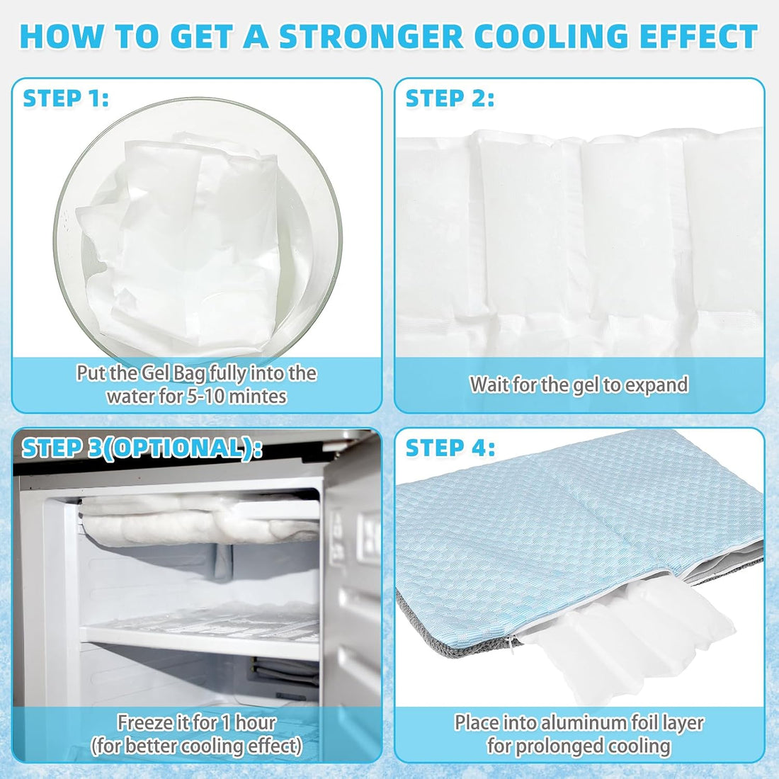 Cat Cooling Mat, Cooling Pad for Dogs Cats with Ice Gel Bag to Stay