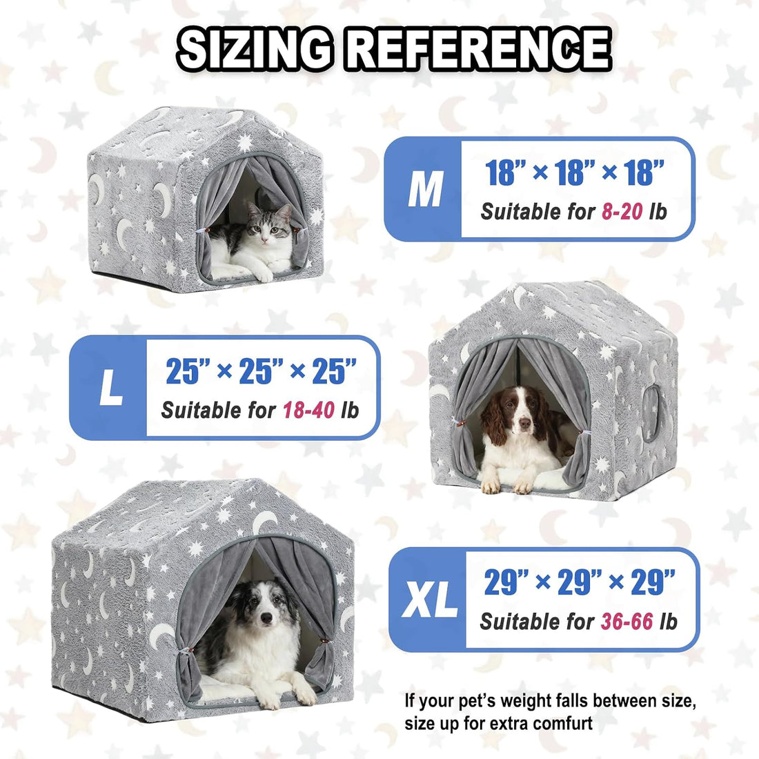 Indoor Dog House, Soft Warm Glow Dog Cave for Cat & Small Dogs