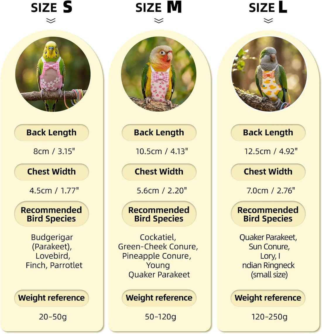 9 Pcs Reusable Bird Diaper, Cute Parrot Flight Suit with Leash