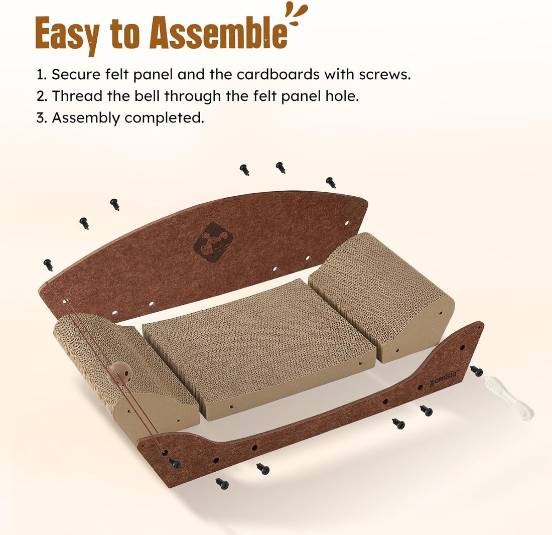 ZOMISIA 26'' Cardboard Cat Scratcher Bed