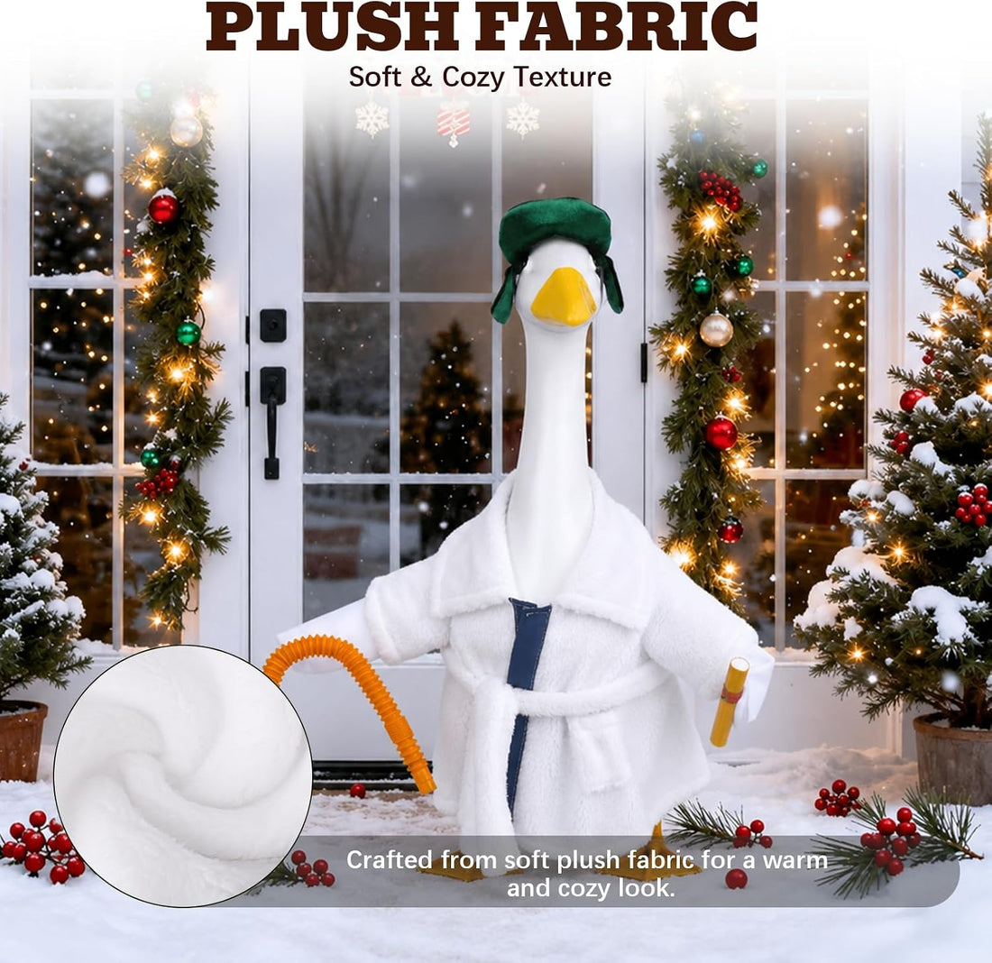 23 Inch Porch Goose Christmas Outfits For Garden Patio Vacation Decor