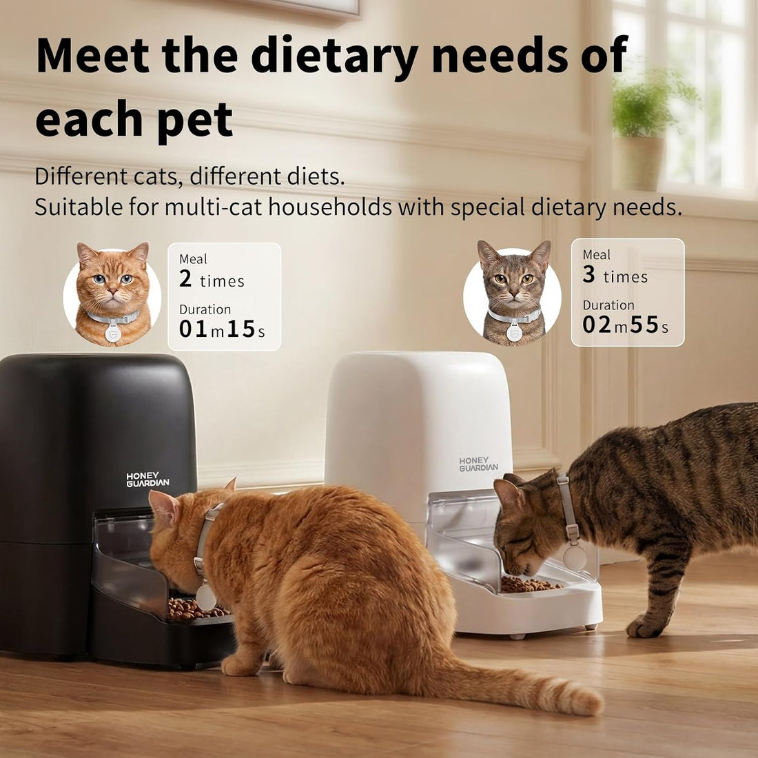 HoneyGuaridan RFID Automatic Cat Feeder with Collar Tag-Activated