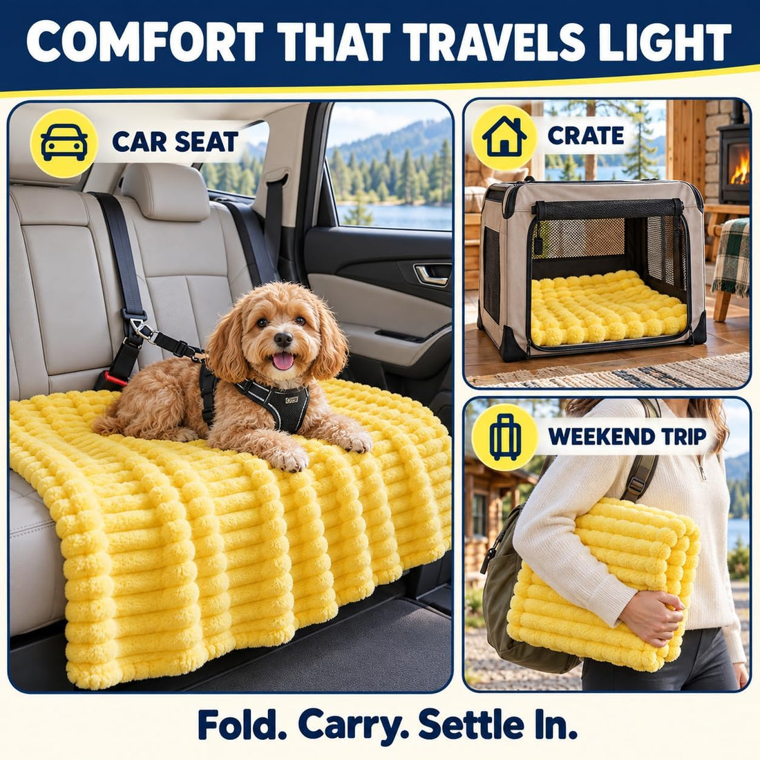 Emotional Support Blanket Yellow Dog Security Blanket Indoors Sofa