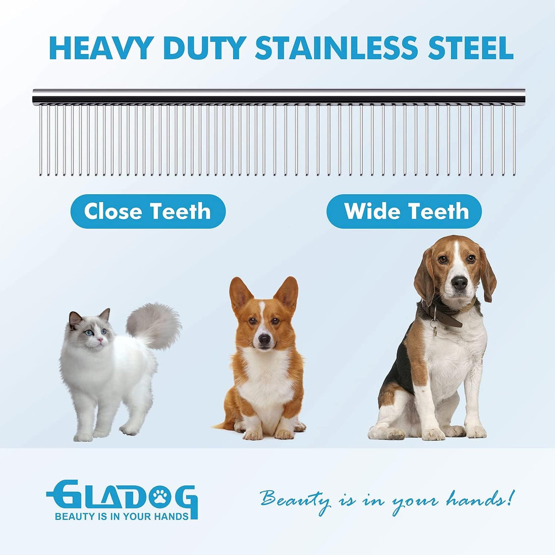 GLADOG Professional 5 in 1 Dog Grooming Scissors Set with Safety