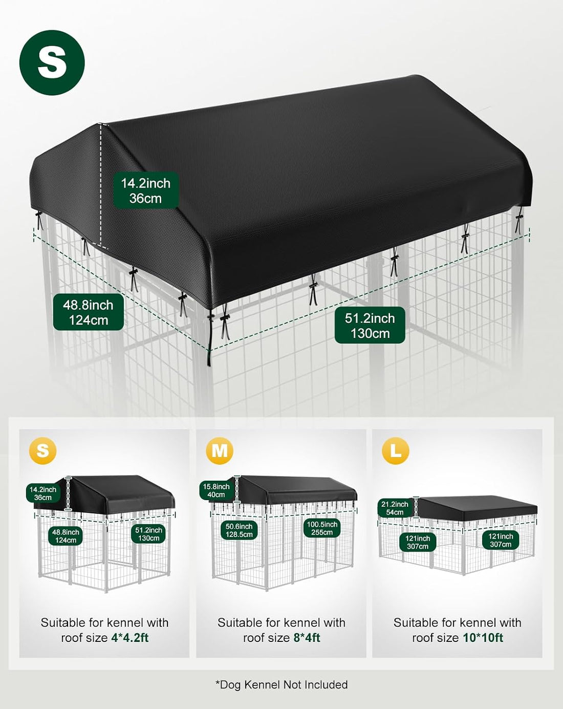 PawGiant 4x4ft 600D Outdoor Dog Kennel Cover Replacement