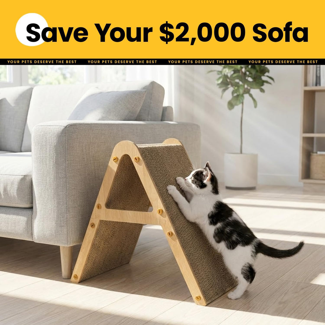 Conlun Vertical Cat Scratcher | A-Frame Scratching Pad for Kittens