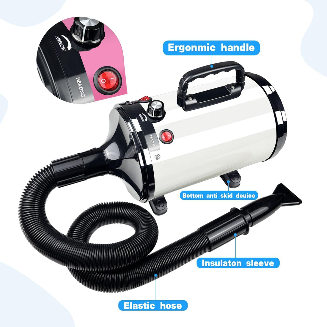 Dog Dryer High Velocity Professional Pet Grooming Dryer