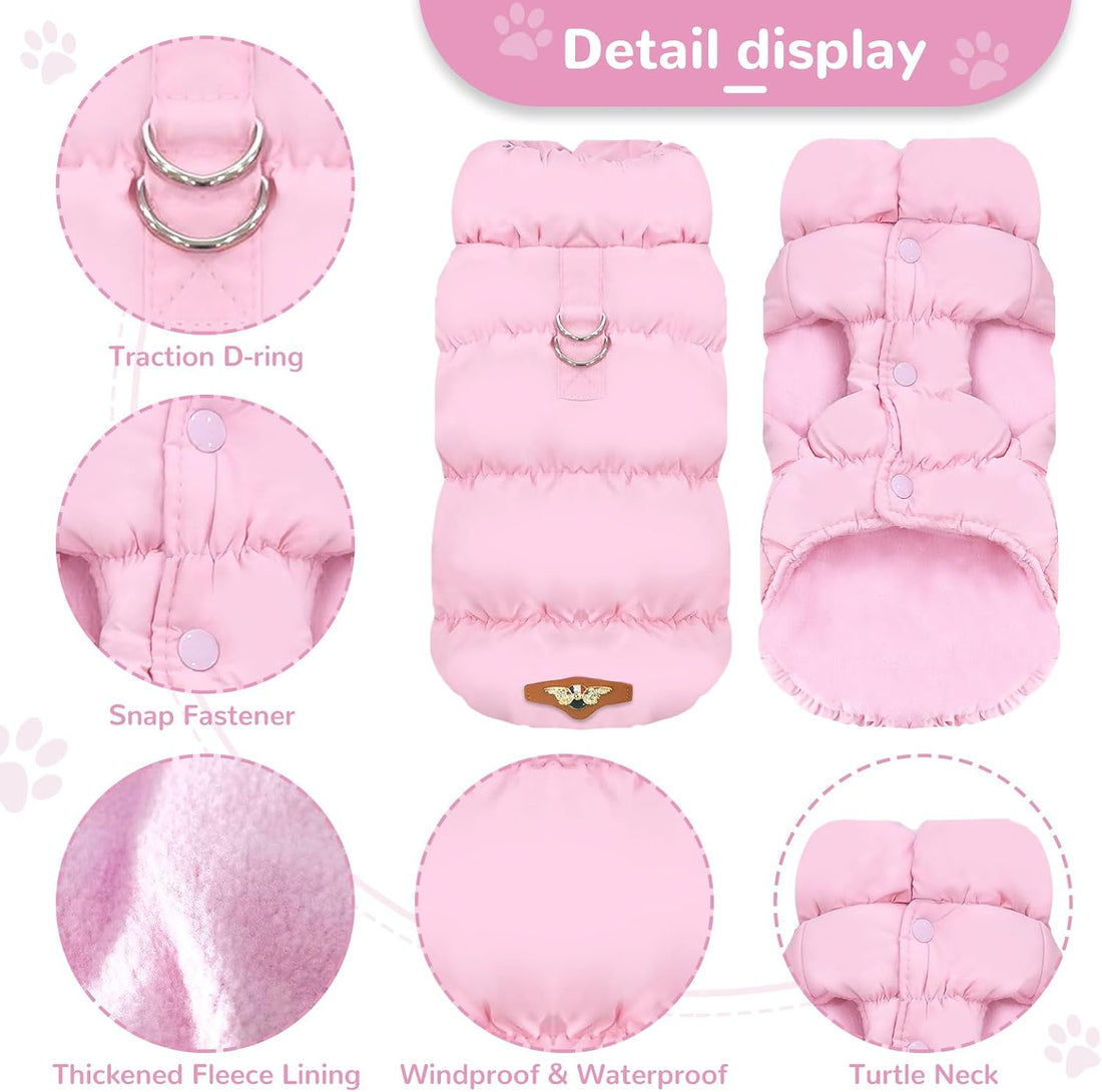 ABRRLO Warm Fleece Dog Jacket Coat for Small Medium Dog Winter