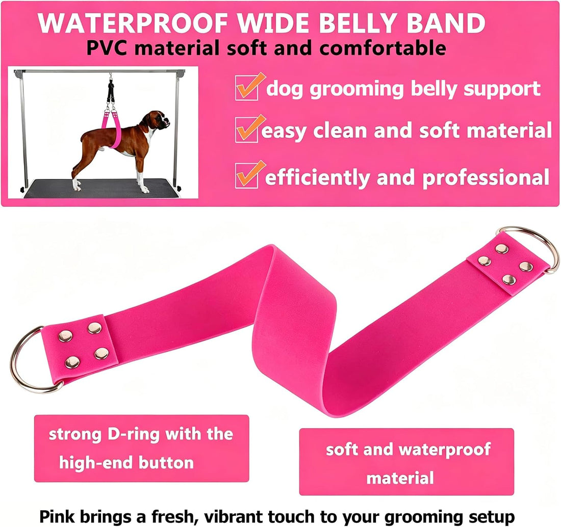 Dog Grooming Belly Band - Pet Grooming Belly Straps Pink Groomer