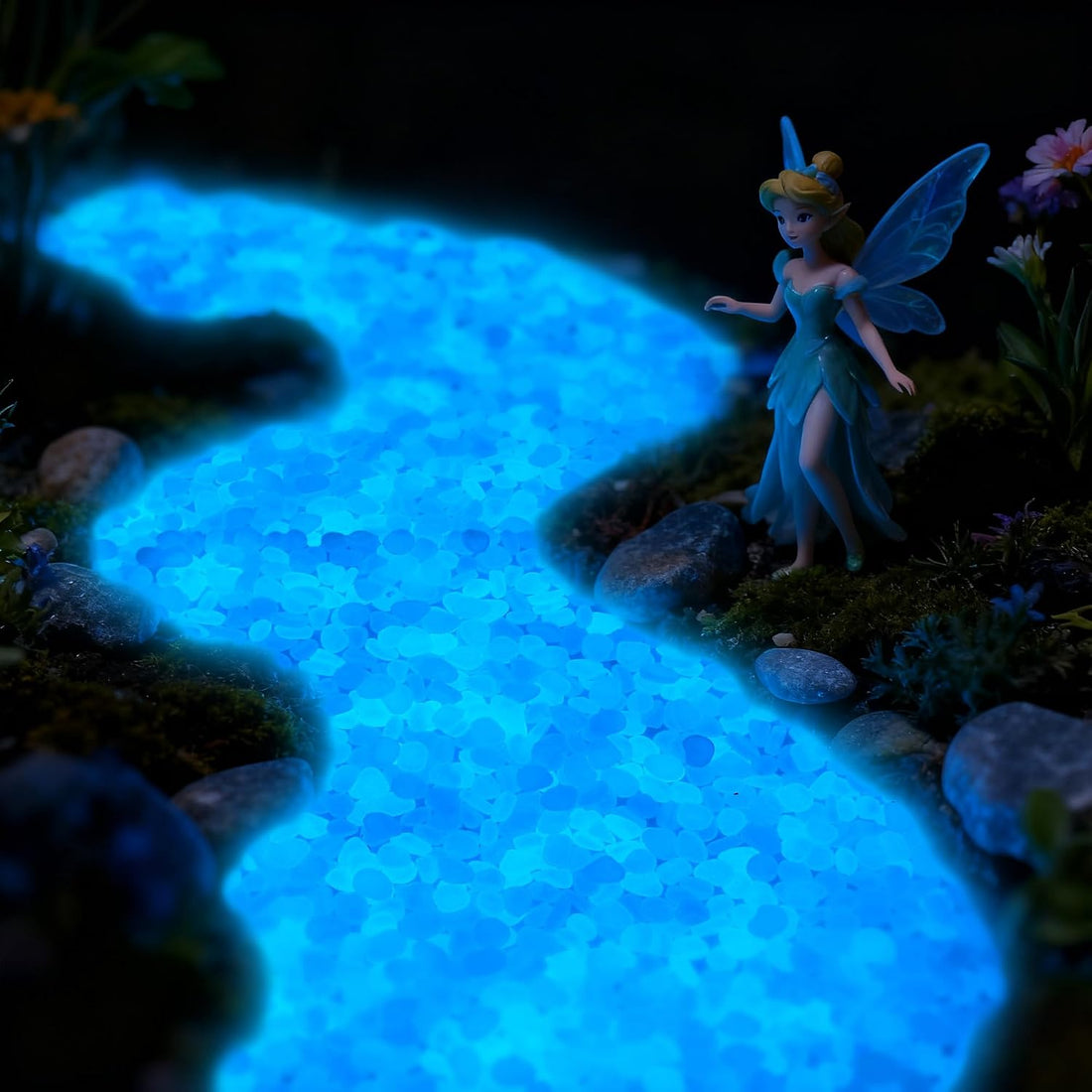 400pcs Glow in the Dark Rocks for Outdoor Garden & Aquarium