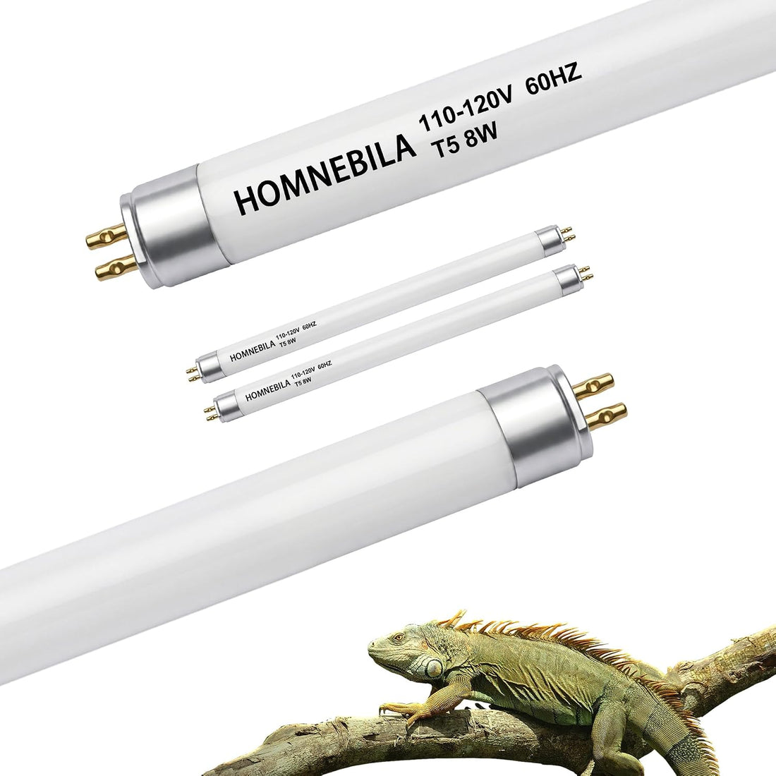 T5 10.0 UVB Reptile Light Bulb, 24W 22" 2-Pack for Bearded Dragon