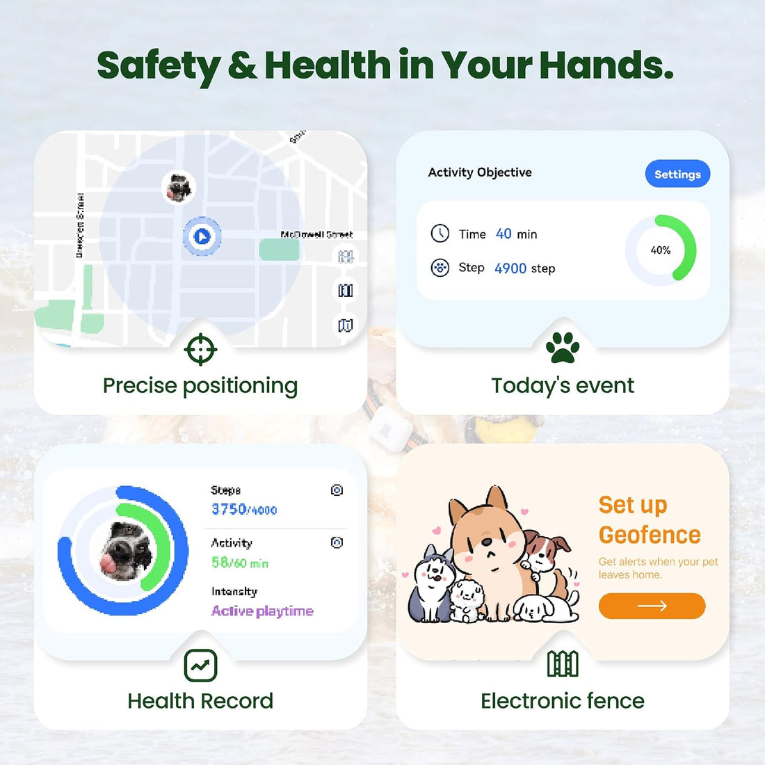 Dog Tracker GPS, Real Time Tracking & Virtual Fence 1-Year Service