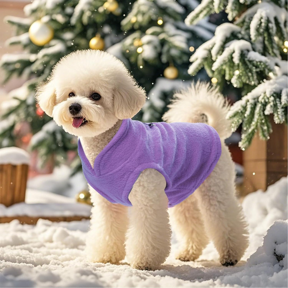 Rbenxia Dog Sweater with Leash Ring Dog Winter Fleece Outfit