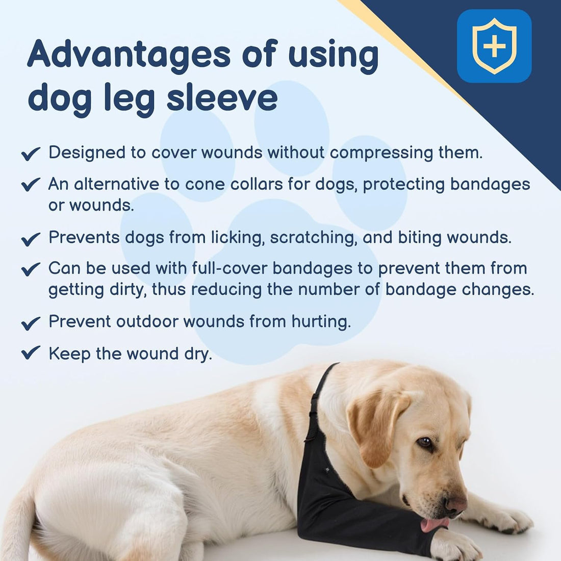 BARKLESS Dog Leg Sleeve for Front Single Leg After Surgery to Stop