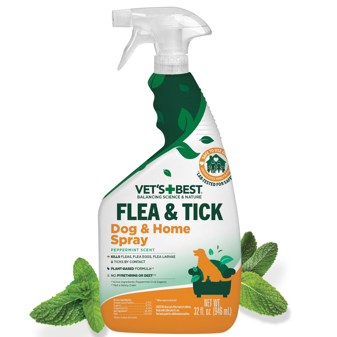 Vet's Best Indoor Flea & Tick Home Spray for Dogs, Plant-Based Spray