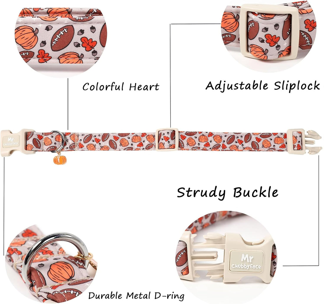 ·MR. CHUBBYFACE· Halloween Pink Pumpkin Dog Collar for Large Dogs