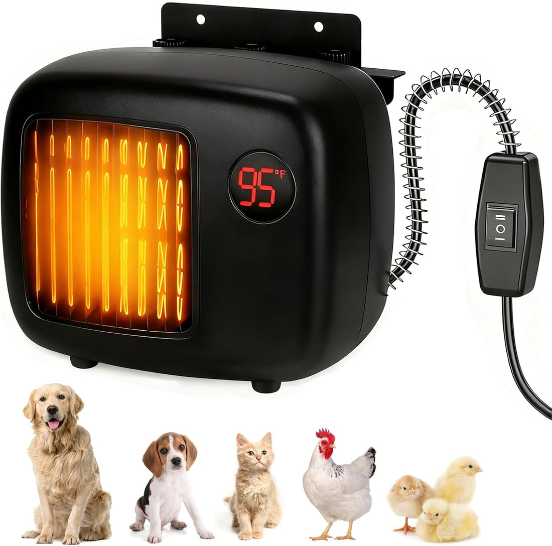Dog House Heater with Thermostat, Wall-Mounted Dog Heater