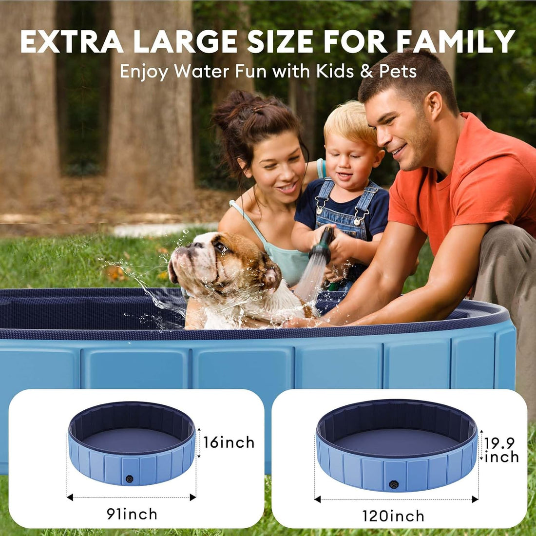 Foldable Dog Pool for Large Dogs