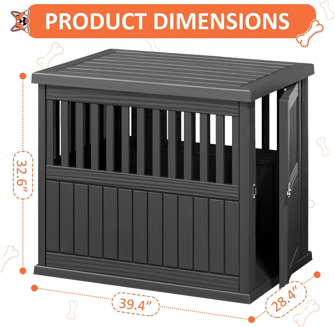 Fancyango Heavy Duty Dog Crate Furniture Lockable Indoor Outdoor