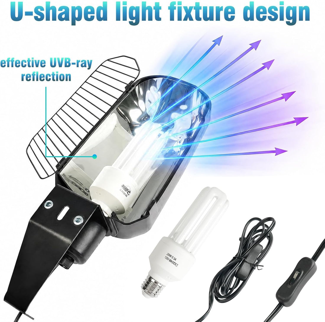 LUCKY HERP Bird Cage Lighting Fixture Combo Kit