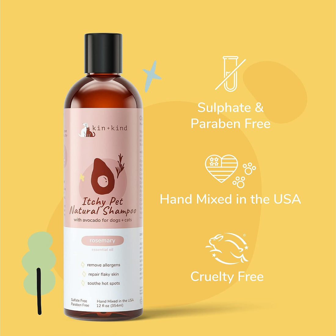 kin+kind Itchy Pet Natural Dog and Cat Shampoo